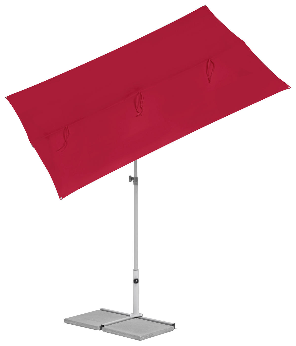 SONNENSCHIRM  - Platinfarben/Weinrot, KONVENTIONELL, Metall (195/140cm) - Suncomfort by Glatz