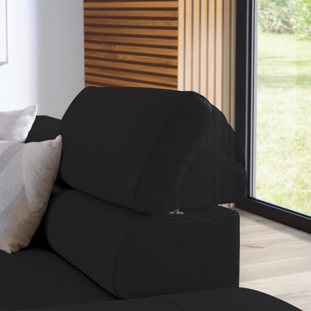 ECKSOFA in Echtleder Schwarz  270/220 cm  - Schwarz, Design, Leder/Metall (270/220cm) - Novel