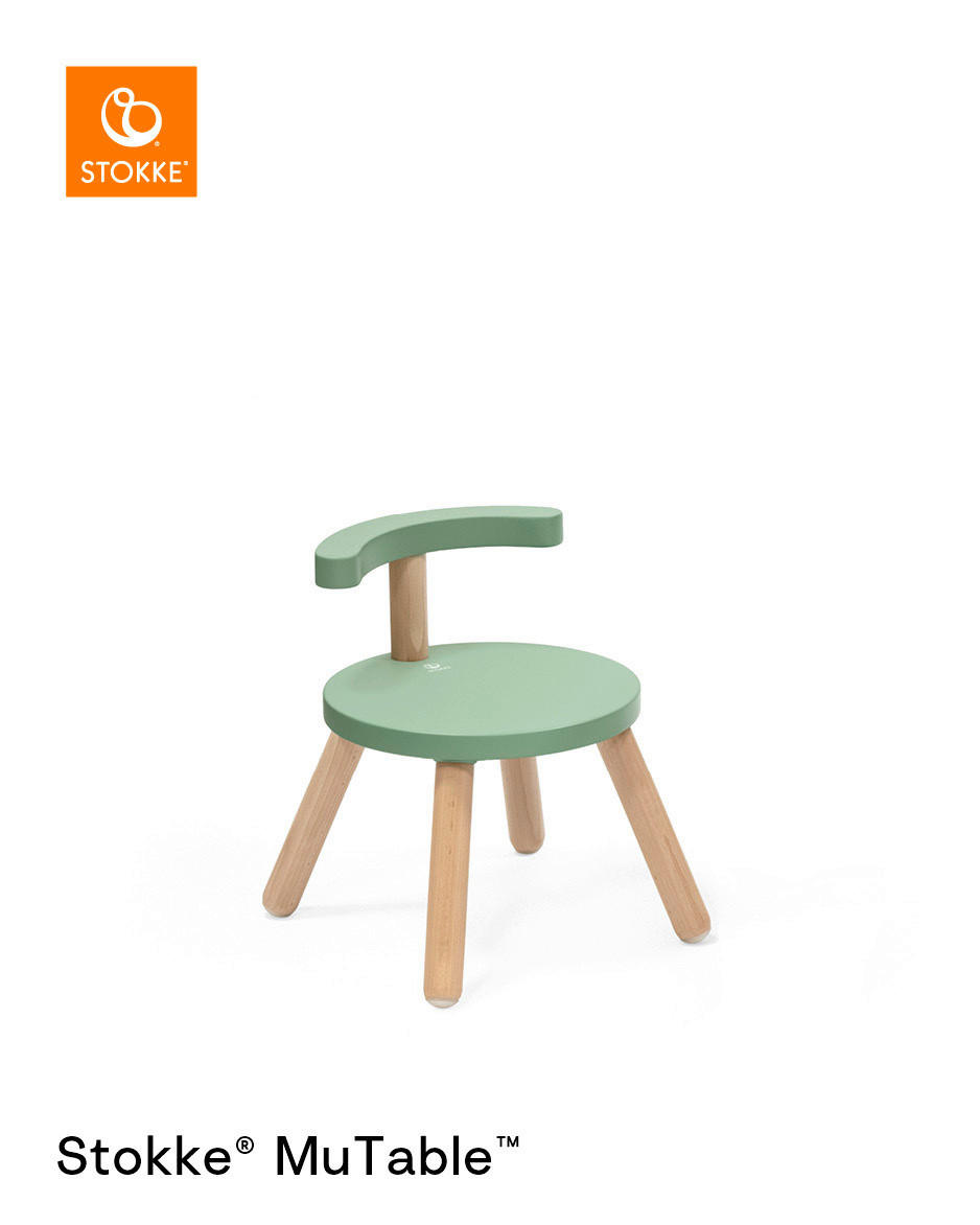 KINDERSTUHL - Naturfarben/Grün, Basics, Holz (35/42/35cm) - Stokke
