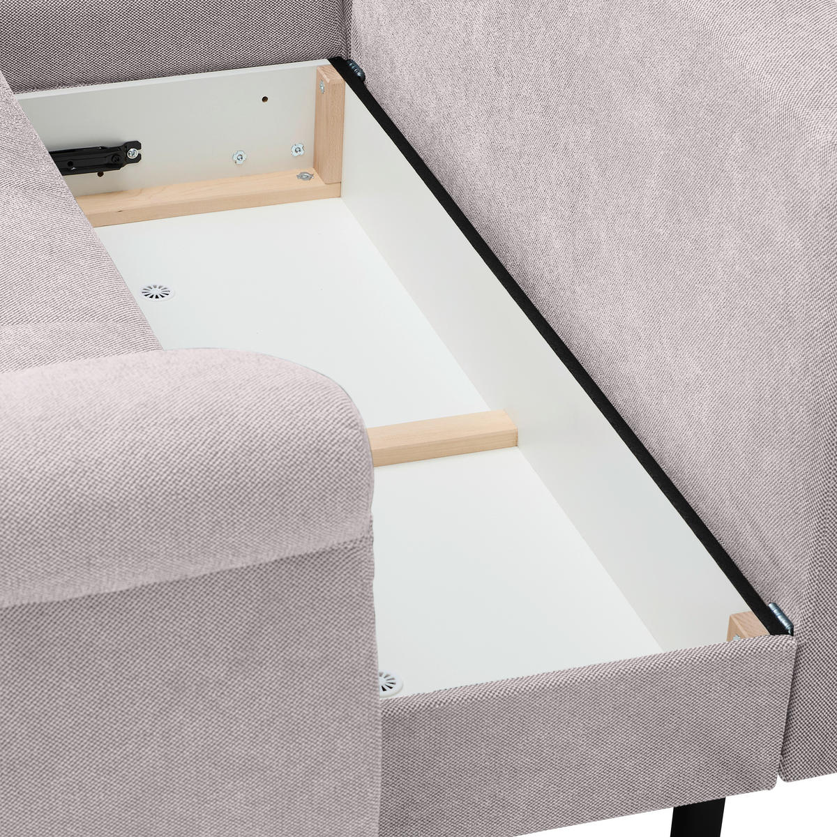 ECKSOFA Beige Flachgewebe  - Beige/Schwarz, Design, Kunststoff/Textil (175/278cm) - Xora