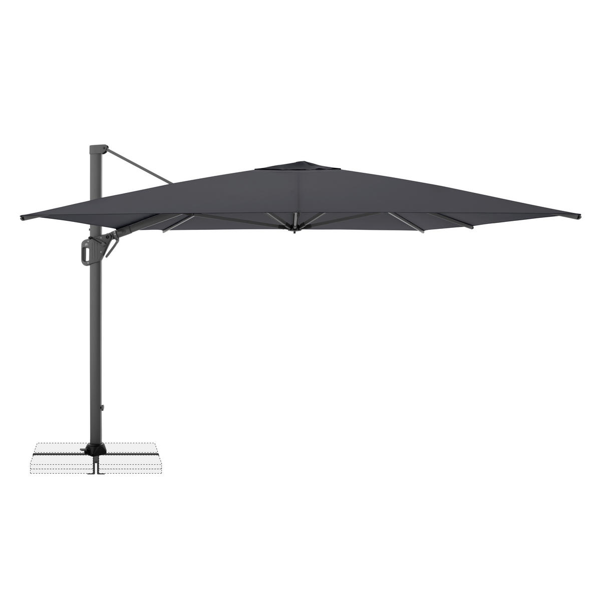 AMPELSCHIRM 300 x 400 cm Anthrazit  - Anthrazit, Basics, Textil/Metall (400/300cm) - Doppler