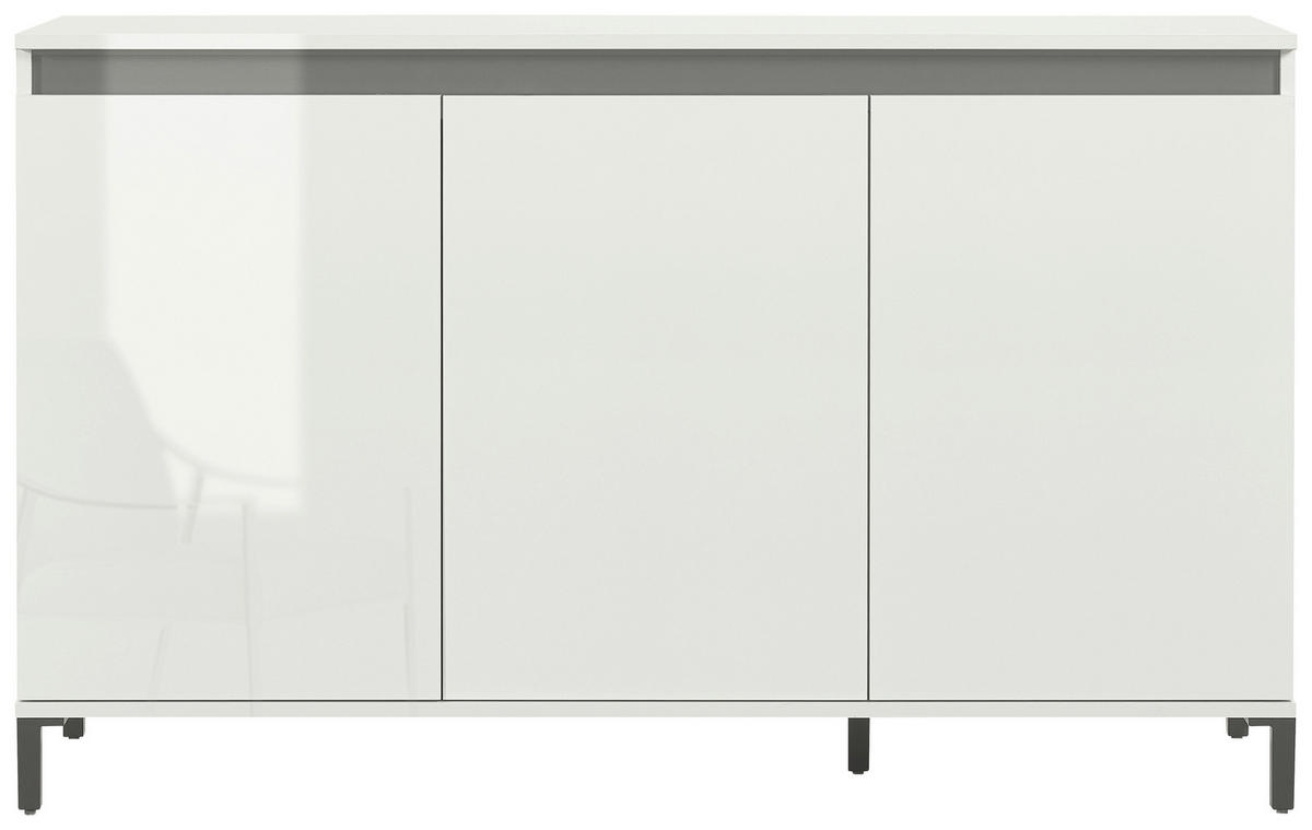 ŠIROKÁ KOMODA, biela, biela s vysokým leskom, 138/94/40 cm - biela/biela s vysokým leskom, Design, kompozitné drevo/plast (138/94/40cm) - Xora
