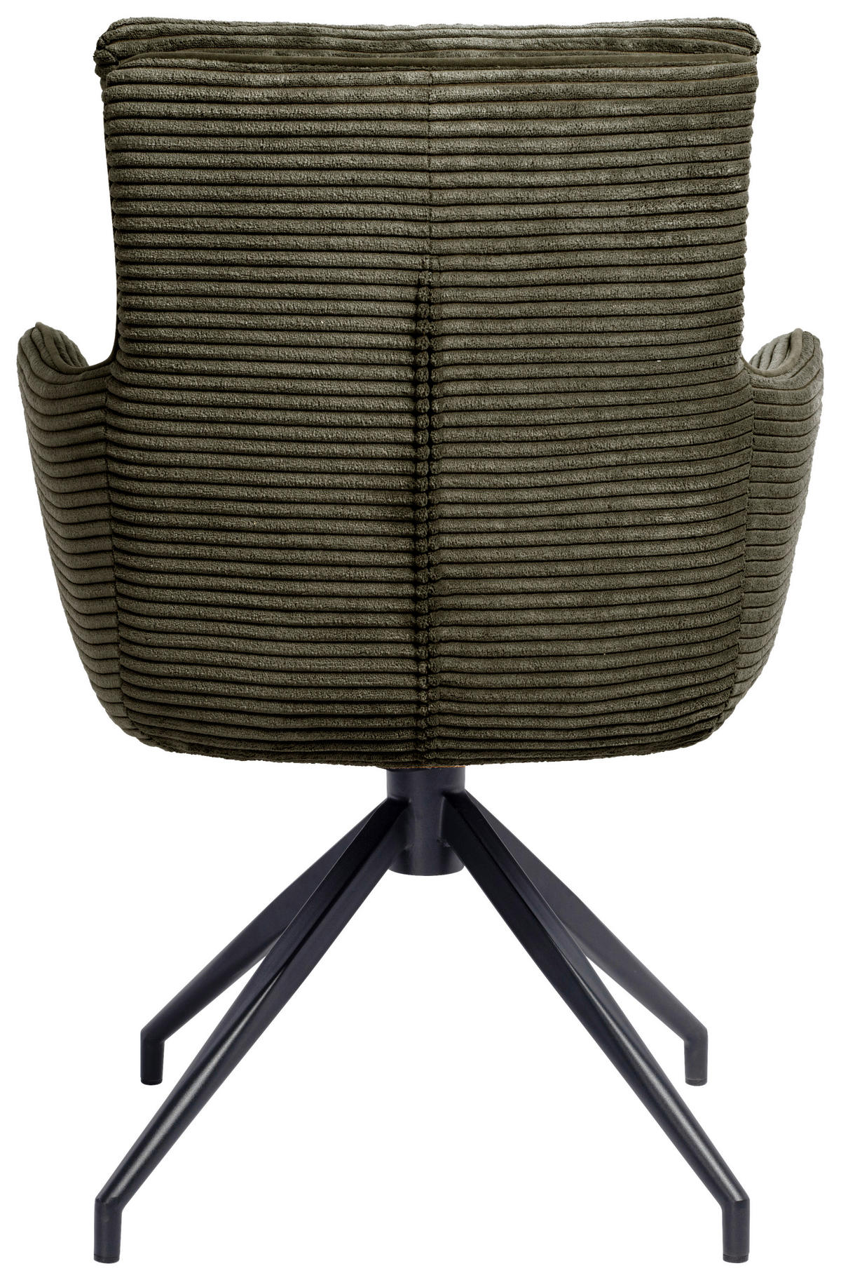 ARMLEHNSTUHL  Stoffauswahl, Sitzfläche 360° drehbar Cord  Olivgrün  - Schwarz/Olivgrün, Design, Textil/Metall (66/89/64cm) - Stylife