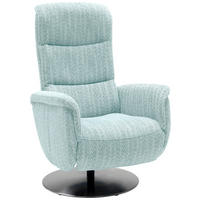 RELAXSESSEL Flachgewebe Relaxfunktion, Kopfteilverstellung, Fußteilverstellung, Rücken echt    - Edelstahlfarben/Hellblau, Design, Textil/Metall (71/112/83cm) - Dieter Knoll