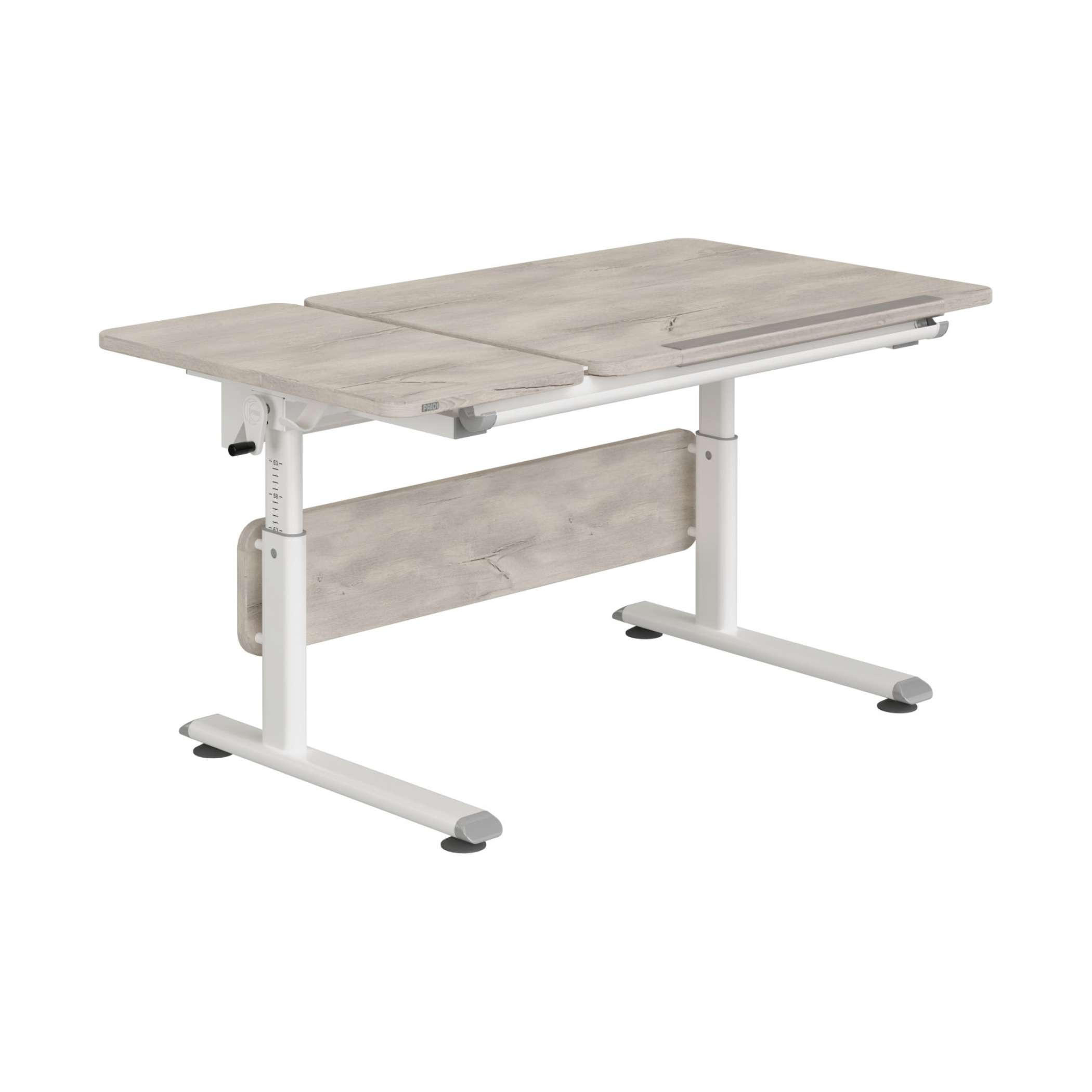 JUGENDSCHREIBTISCH 130/70/53-79 cm - Eichefarben/Weiß, Basics, Holzwerkstoff/Kunststoff (130/70/53-79cm) - Paidi