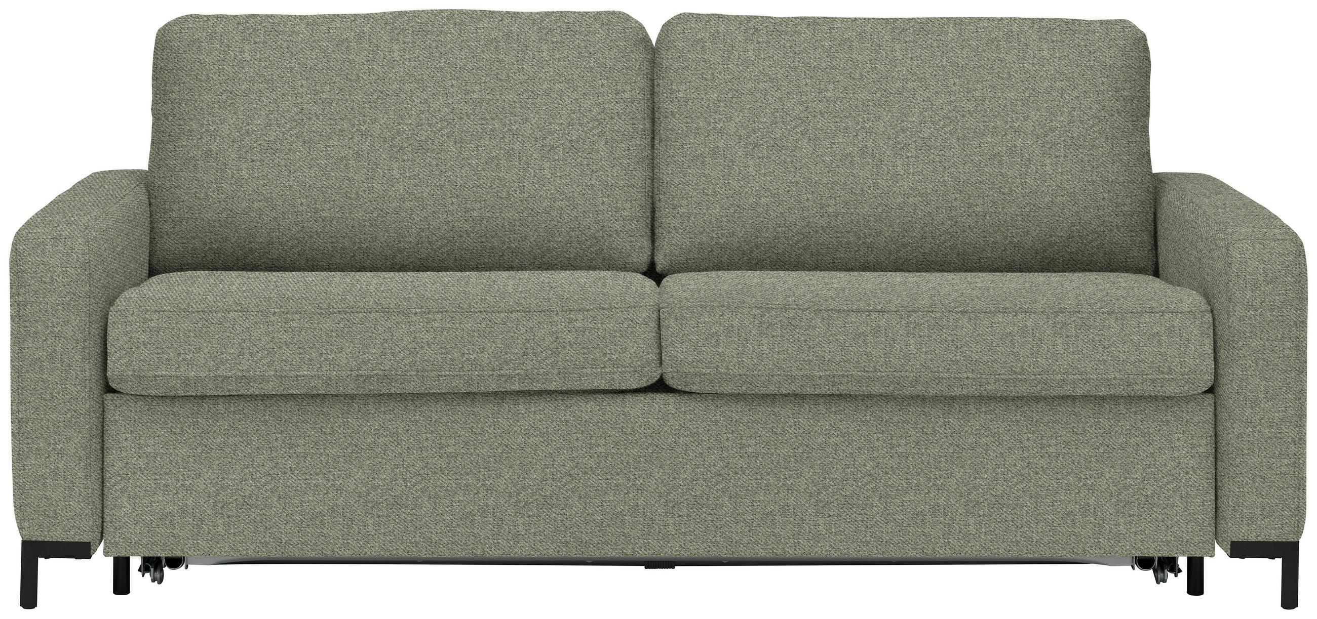 SCHLAFSOFA Webstoff Grün  - Schwarz/Grün, KONVENTIONELL, Textil/Metall (187/84/97cm) - Livetastic