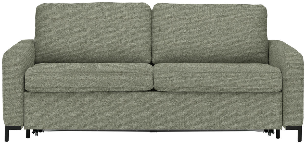 SCHLAFSOFA in Webstoff Grün  - Schwarz/Grün, KONVENTIONELL, Textil/Metall (187/84/97cm) - Welnova