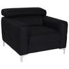 SESSEL in Echtleder Schwarz  - Chromfarben/Schwarz, Design, Leder/Metall (99/78-92/106cm) - Livetastic