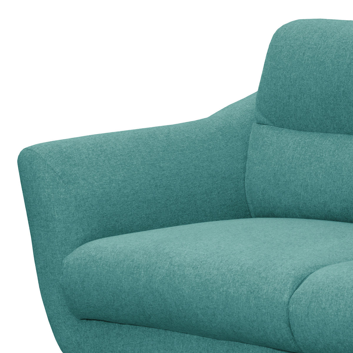2-SITZER-SOFA in Webstoff Türkis  - Türkis/Schwarz, Design, Holz/Textil (158/87/88cm) - Livetastic