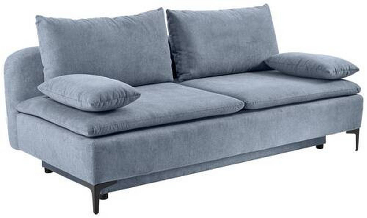 BÄDDSOFFA i flatväv blå  - mörkgrå/blå, Design, metall/textil (203/75/100cm) - MID.YOU