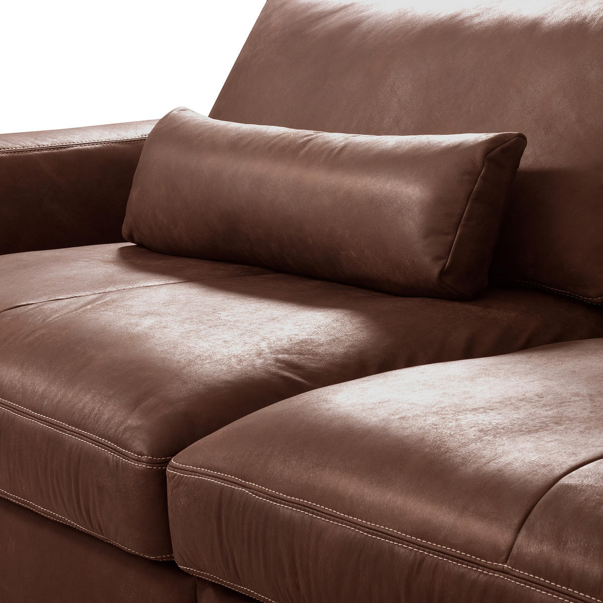 3-SITZER-SOFA  in Echtleder Braun   - Beige/Schwarz, Design, Leder/Kunststoff (300/85/123cm) - Livetastic