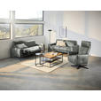 2,5-SITZER in Leder Grau  - Schwarz/Grau, Design, Leder/Metall (200/102/92cm) - Johann Jakob