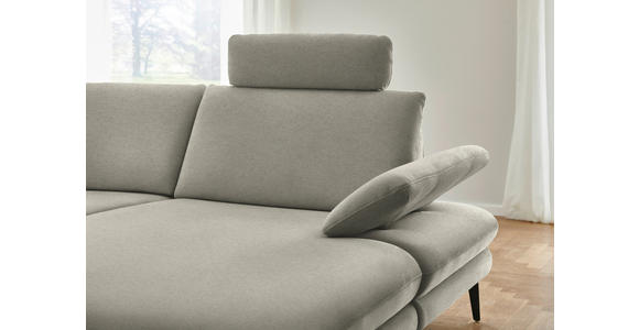 WOHNLANDSCHAFT  in Chenille, Flachgewebe Greige  - Greige/Schwarz, Design, Textil/Metall (208/344/180cm) - Dieter Knoll