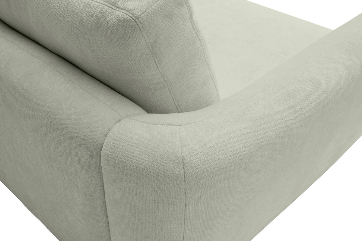 ECKSOFA  in Chenille Salbeigrün  307/224 cm  - Salbeigrün/Schwarz, KONVENTIONELL, Kunststoff/Textil (307/224cm) - Hom`in