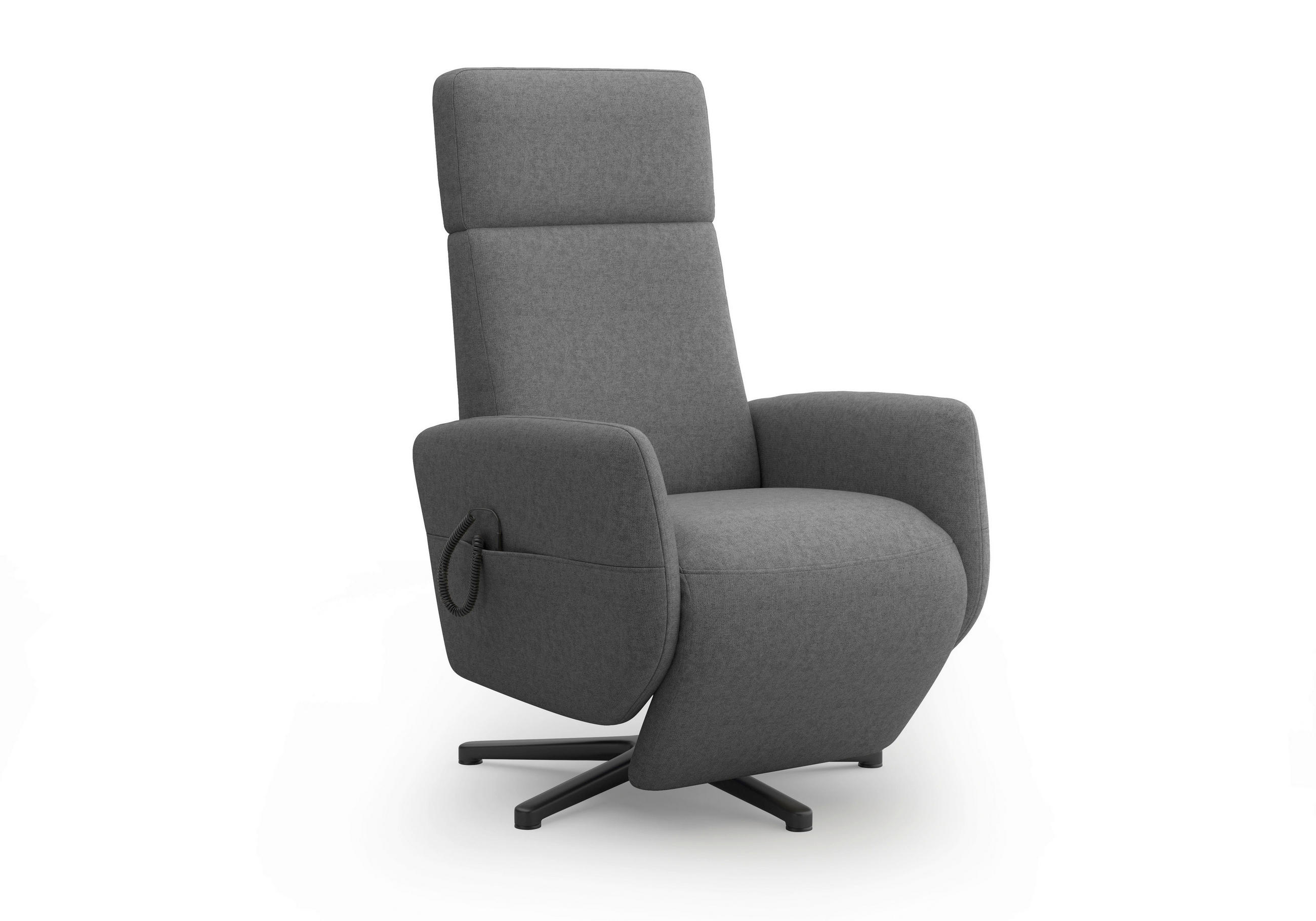 RELAXSESSEL in Textil Dunkelgrau  - Dunkelgrau/Schwarz, KONVENTIONELL, Textil/Metall (71/110/82cm) - Sit & More