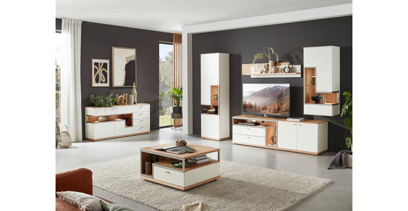 SIDEBOARD 180/84/43 cm  - Edelstahlfarben/Eichefarben, Design, Holzwerkstoff (180/84/43cm) - Dieter Knoll