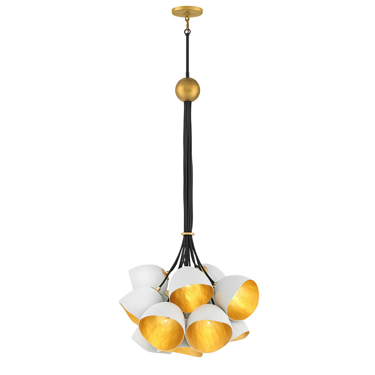 HÄNGELEUCHTE Elstead Nula 65.1/109.1 cm   - Goldfarben/Weiß, LIFESTYLE, Metall (65.1/109.1cm) - Elstead Lighting