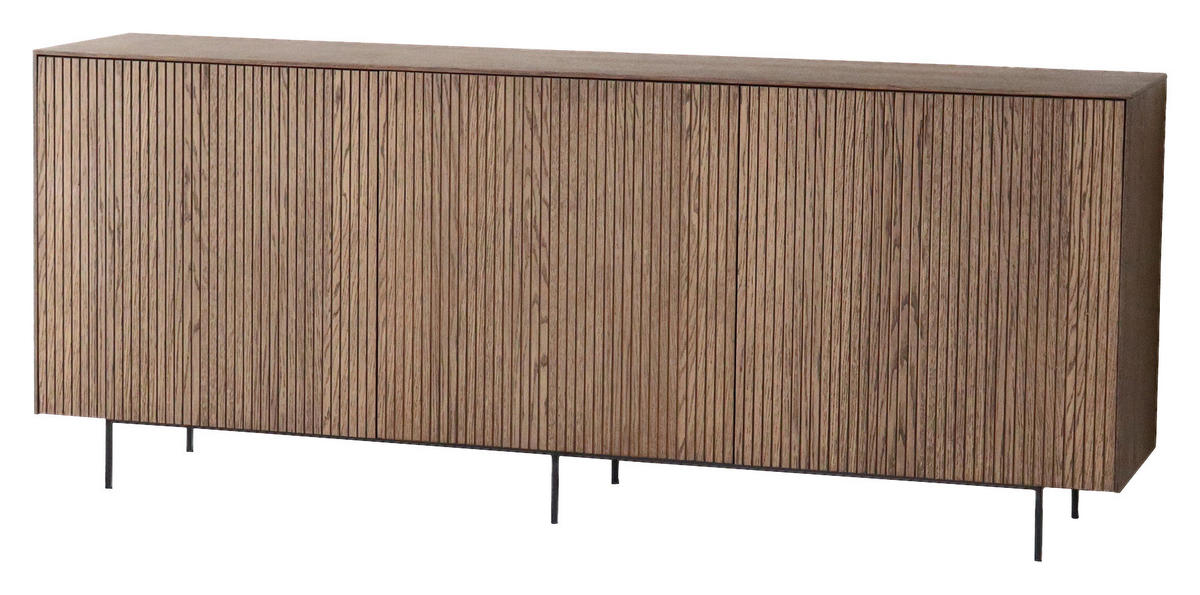 SIDEBOARD 178/70/38 cm  - svart/mörkbrun, Modern, metall/trä (178/70/38cm) - Niels Andersson