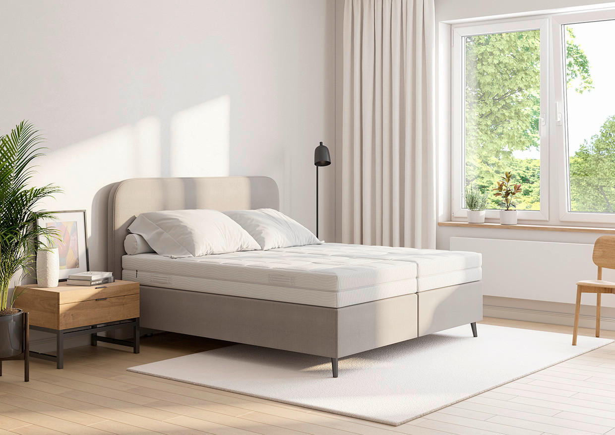 TASCHENFEDERKERNMATRATZE BIG STAR H4 120/200 cm Höhe ca. 22 cm  - Weiß, Basics, Textil (120/200cm) - MALIE