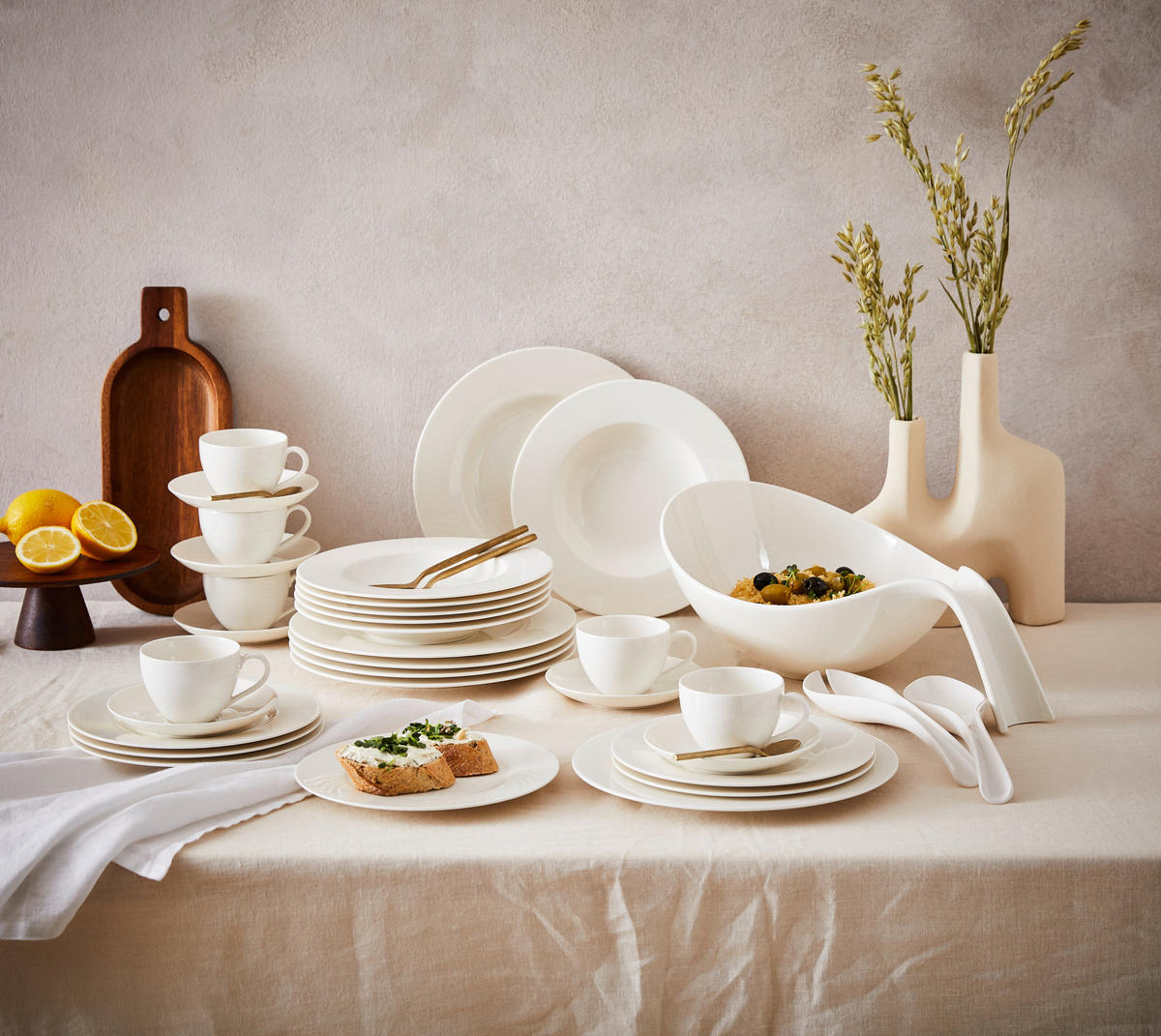 KOMBI SERVIS    30-dijelni   Basic White  - bijela, Konvencionalno, keramika - Villeroy & Boch