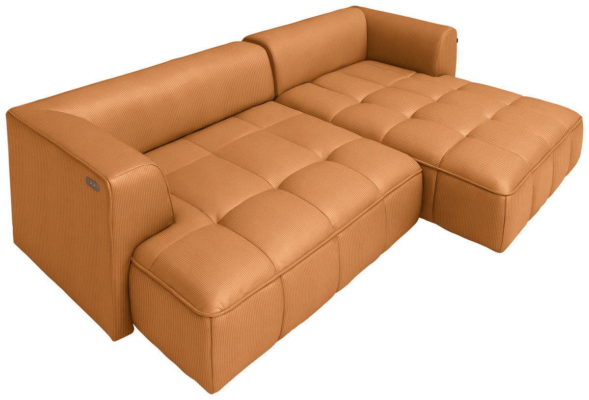 ECKSOFA Currygelb Feincord Zierkissen, Rückenkissen, Sitzvorzug  - Currygelb/Schwarz, Design, Kunststoff/Textil (288/188cm) - Welnova