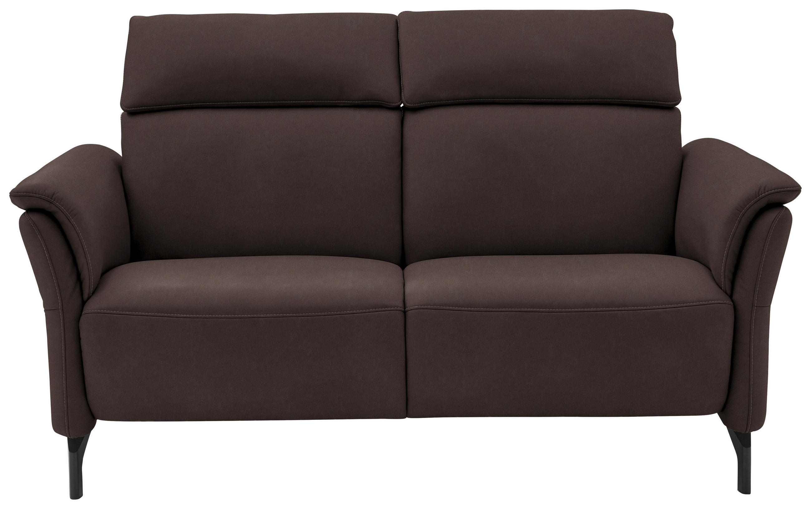 2-SITZER-SOFA in Echtleder Dunkelbraun  - Dunkelbraun/Schwarz, Konventionell, Leder/Metall (178/103/95cm) - Dieter Knoll