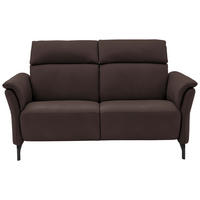 2-SITZER-SOFA in Echtleder Dunkelbraun  - Dunkelbraun/Schwarz, Konventionell, Leder/Metall (178/103/95cm) - Dieter Knoll