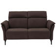 2-SITZER-SOFA in Leder Dunkelbraun  - Dunkelbraun/Schwarz, KONVENTIONELL, Leder/Metall (178/103/95cm) - Dieter Knoll