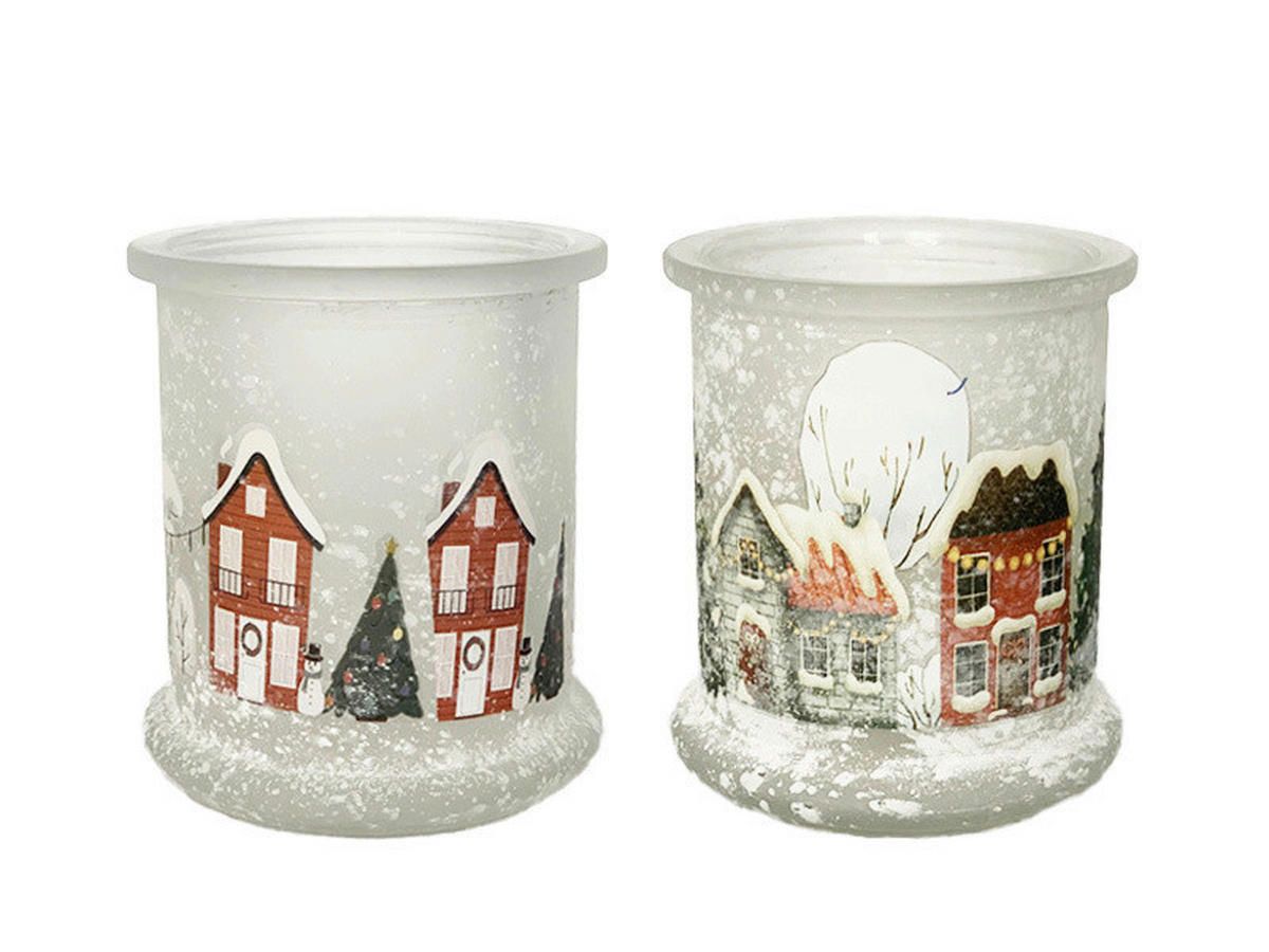 TEELICHTGLAS - Multicolor/Weiß, LIFESTYLE, Glas (8,5/10cm) - X-Mas