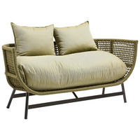 LOUNGESOFA 160/75/64 cm Aluminium  - Schwarz/Olivgrün, MODERN, Kunststoff/Textil (160/75/64cm) - Jan Kurtz