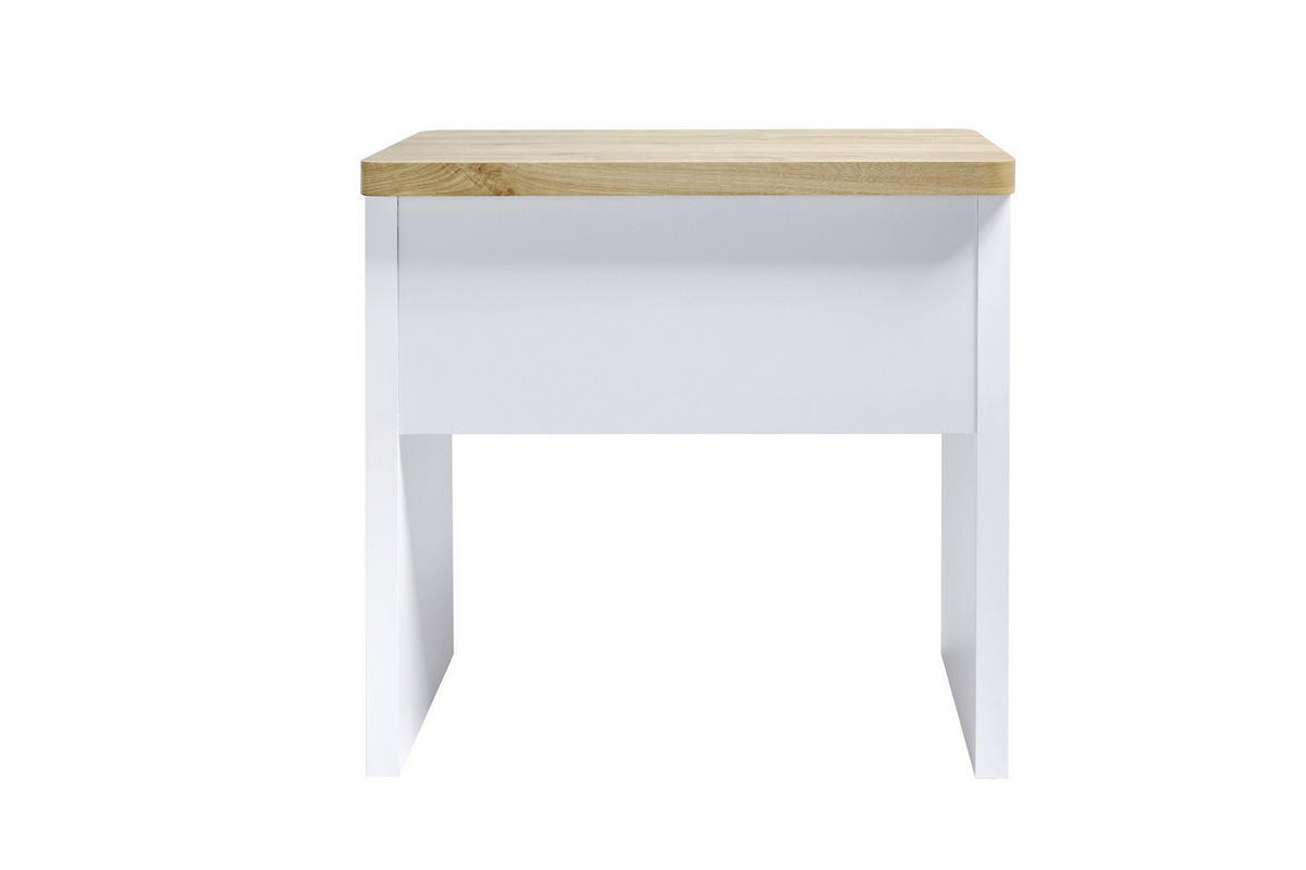 LAPTOPTISCH Weiß, Eichefarben  - Eichefarben/Weiß, Design, Holzwerkstoff/Metall (79/44/76cm)