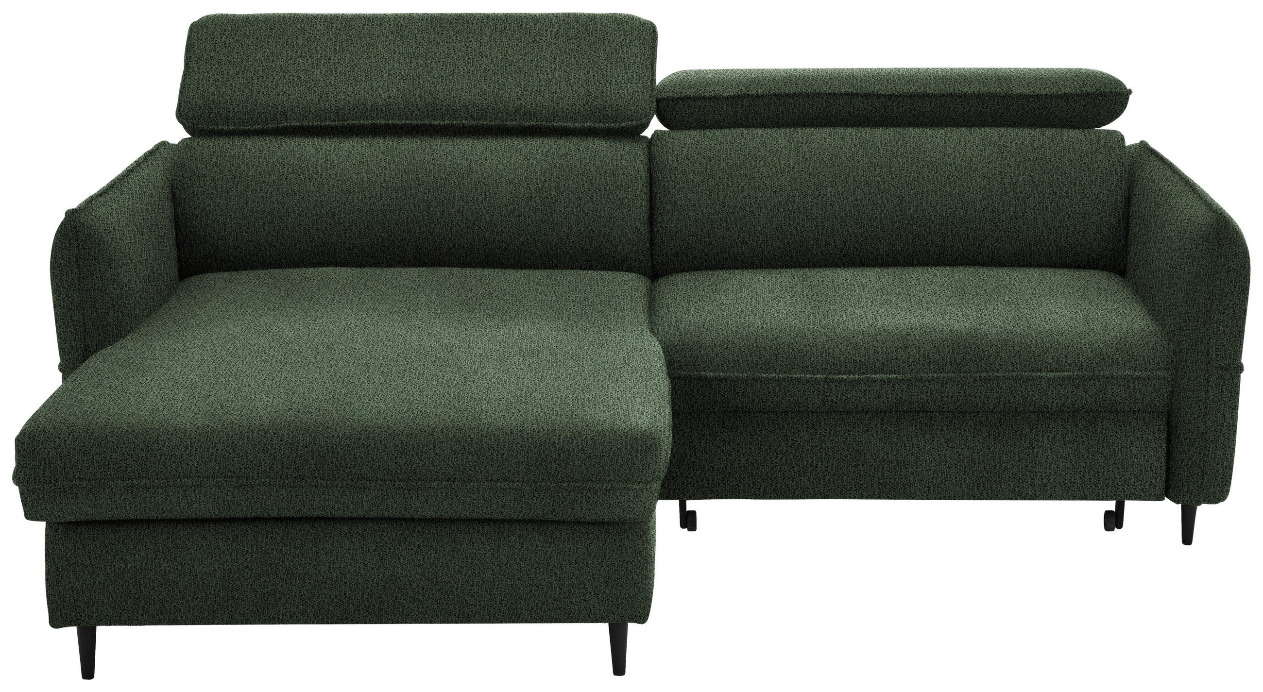 ECKSOFA in Flachgewebe Grün  - Schwarz/Grün, Design, Holz/Textil (185/232cm) - Stylife
