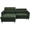 ECKSOFA in Flachgewebe Grün  - Schwarz/Grün, Design, Holz/Textil (185/232cm) - Stylife