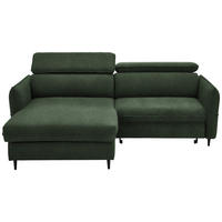 ECKSOFA in Flachgewebe Grün  - Schwarz/Grün, Design, Holz/Textil (185/232cm) - Stylife