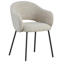 ARMLEHNSTUHL  in Eisen Webstoff  - Beige/Schwarz, Design, Textil/Metall (58/79/59cm) - home24