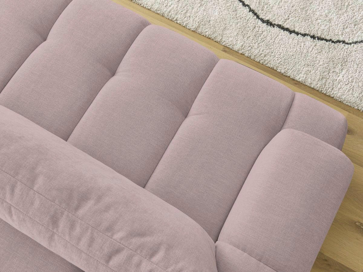 SCHLAFSOFA FUJI Leinenoptik Pink  inkl.  - Pink/Schwarz, MODERN, Kunststoff/Textil (251/113/88cm)