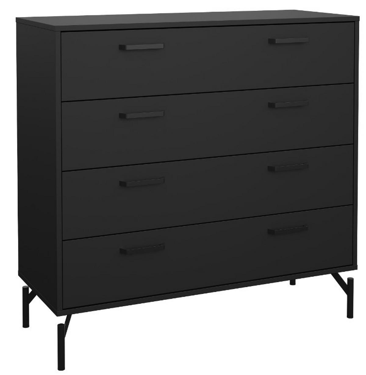 SIDEBOARD 99/96/39 cm  - svart, Design, metall/trämaterial (99/96/39cm) - Best Price