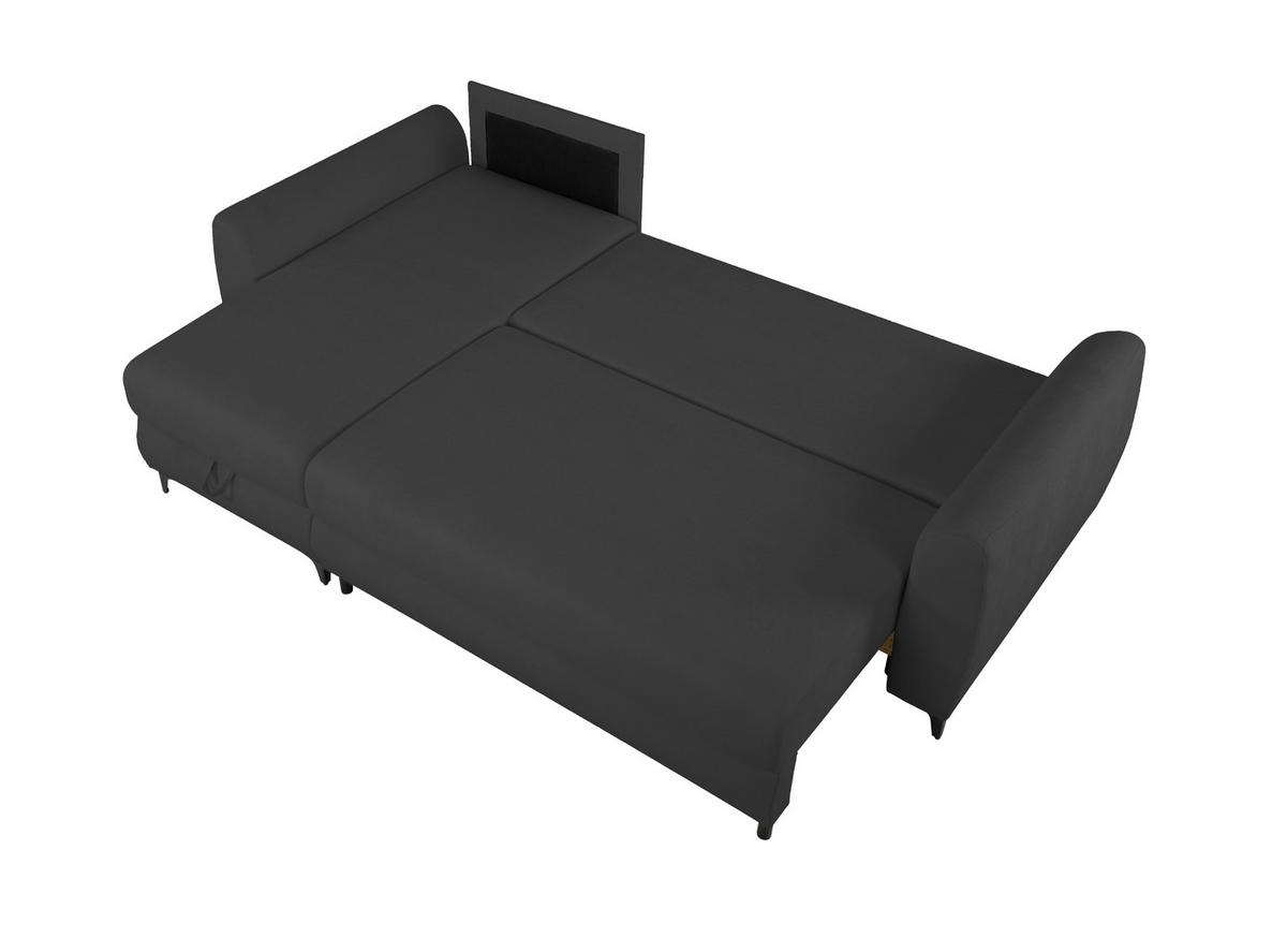 ECKSOFA Moli Anthrazit  - Anthrazit/Schwarz, Design, Textil/Metall (236/148cm) - MID.YOU