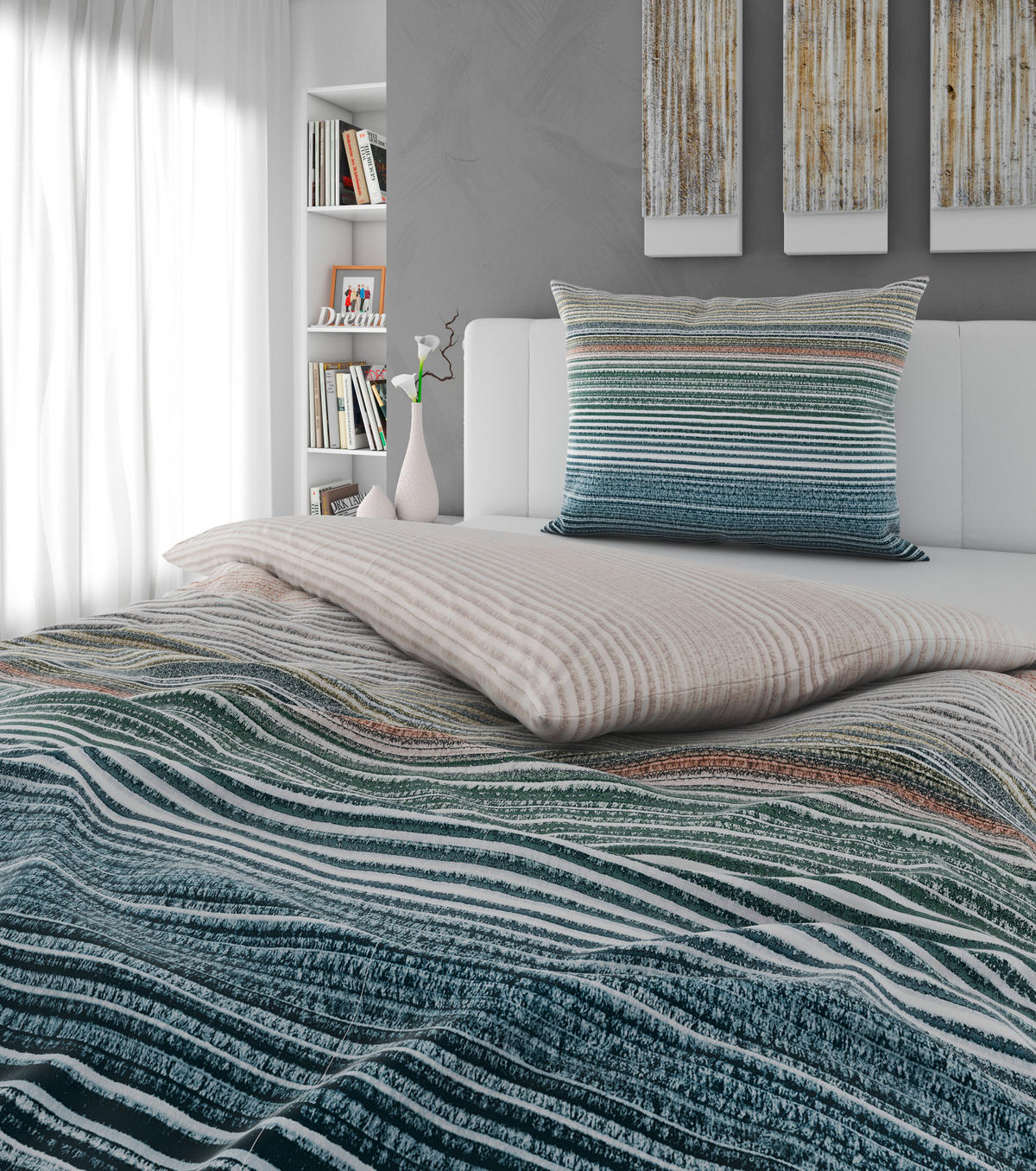 WENDEBETTWÄSCHE 2-teilig Satin, Flachgewebe 140/200 cm  - Hellblau, Basics, Textil (140/200cm) - Esposa