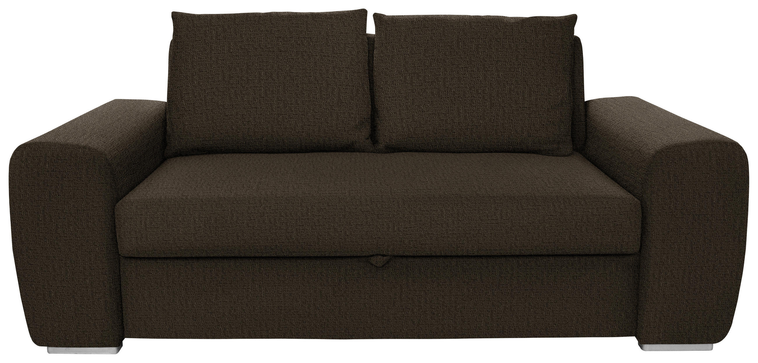 SCHLAFSOFA in Dunkelbraun  - Chromfarben/Dunkelbraun, Design, Holz/Textil (199/92/97cm) - Hom`in