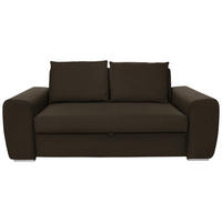 SCHLAFSOFA in Dunkelbraun  - Chromfarben/Dunkelbraun, Design, Holz/Textil (199/92/97cm) - Hom`in