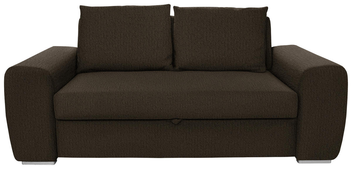 SCHLAFSOFA in Dunkelbraun  - Chromfarben/Dunkelbraun, Design, Holz/Textil (199/92/97cm) - Hom`in