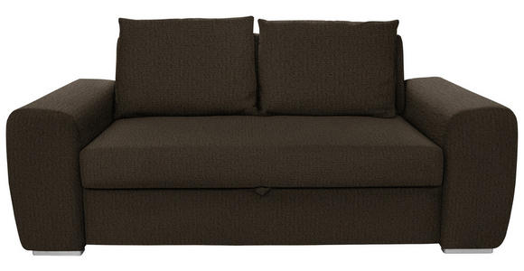 SCHLAFSOFA in Dunkelbraun  - Chromfarben/Dunkelbraun, Design, Holz/Textil (199/92/97cm) - Hom`in