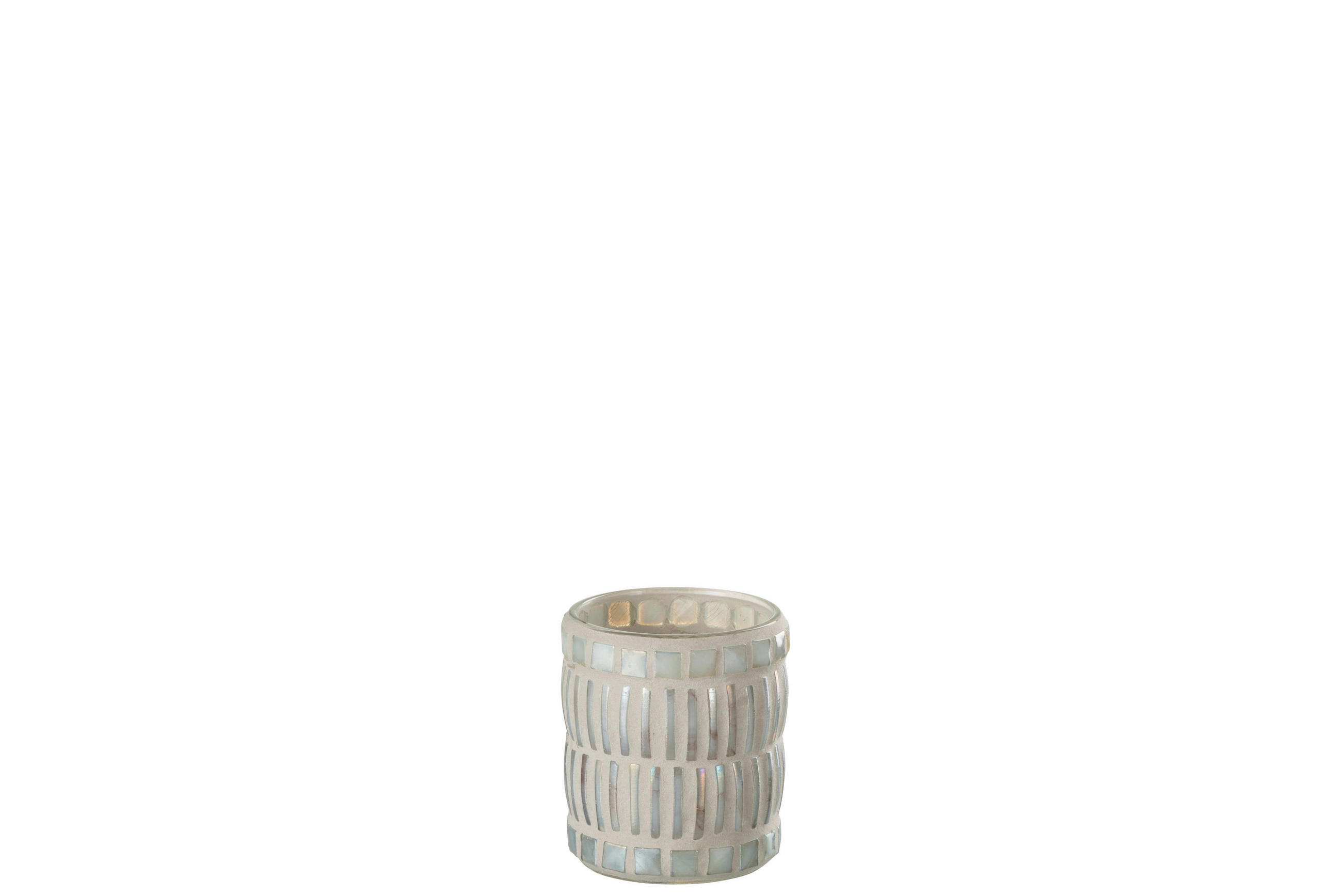 KERZENHALTER - Grau, Basics, Glas/Stein (7,5/7,5/8,5cm)