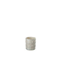 KERZENHALTER - Grau, Basics, Glas/Stein (7,5/7,5/8,5cm)
