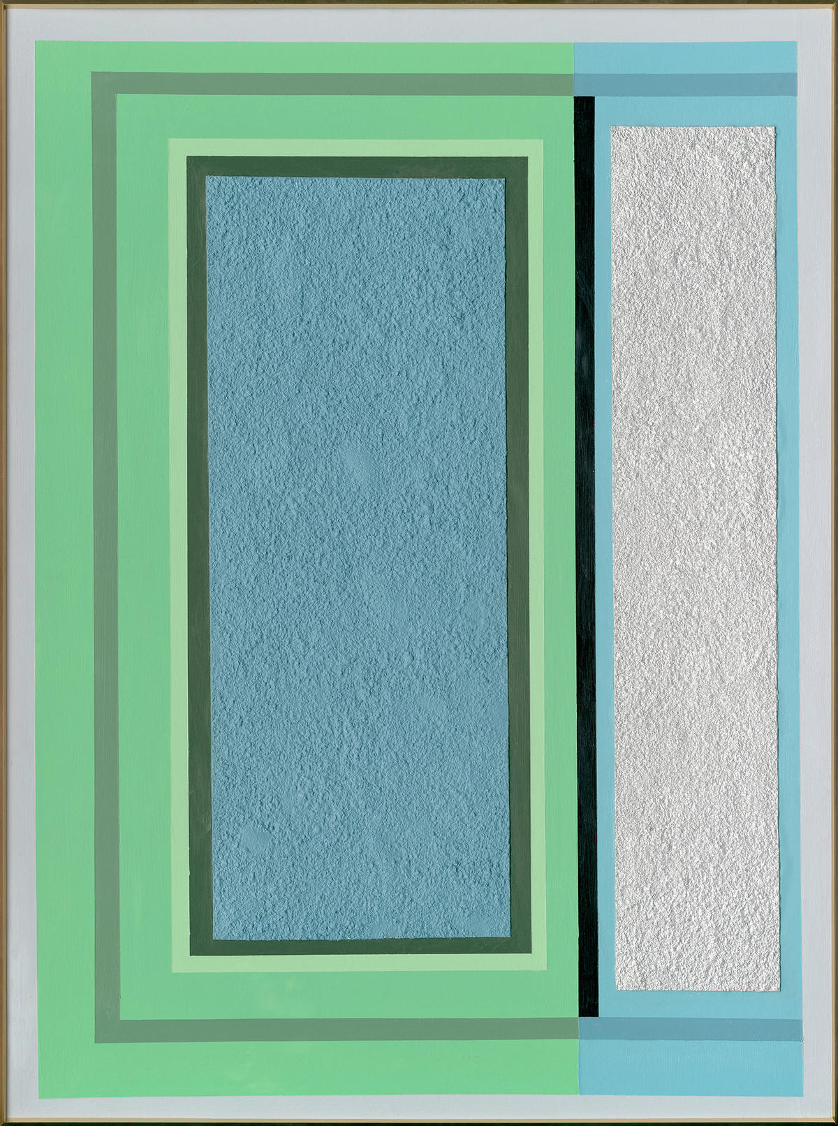 ÖLGEMÄLDE Abstraktes 70/100 cm  - Blau/Silberfarben, Design, Kunststoff/Textil (70/100cm) - Monee