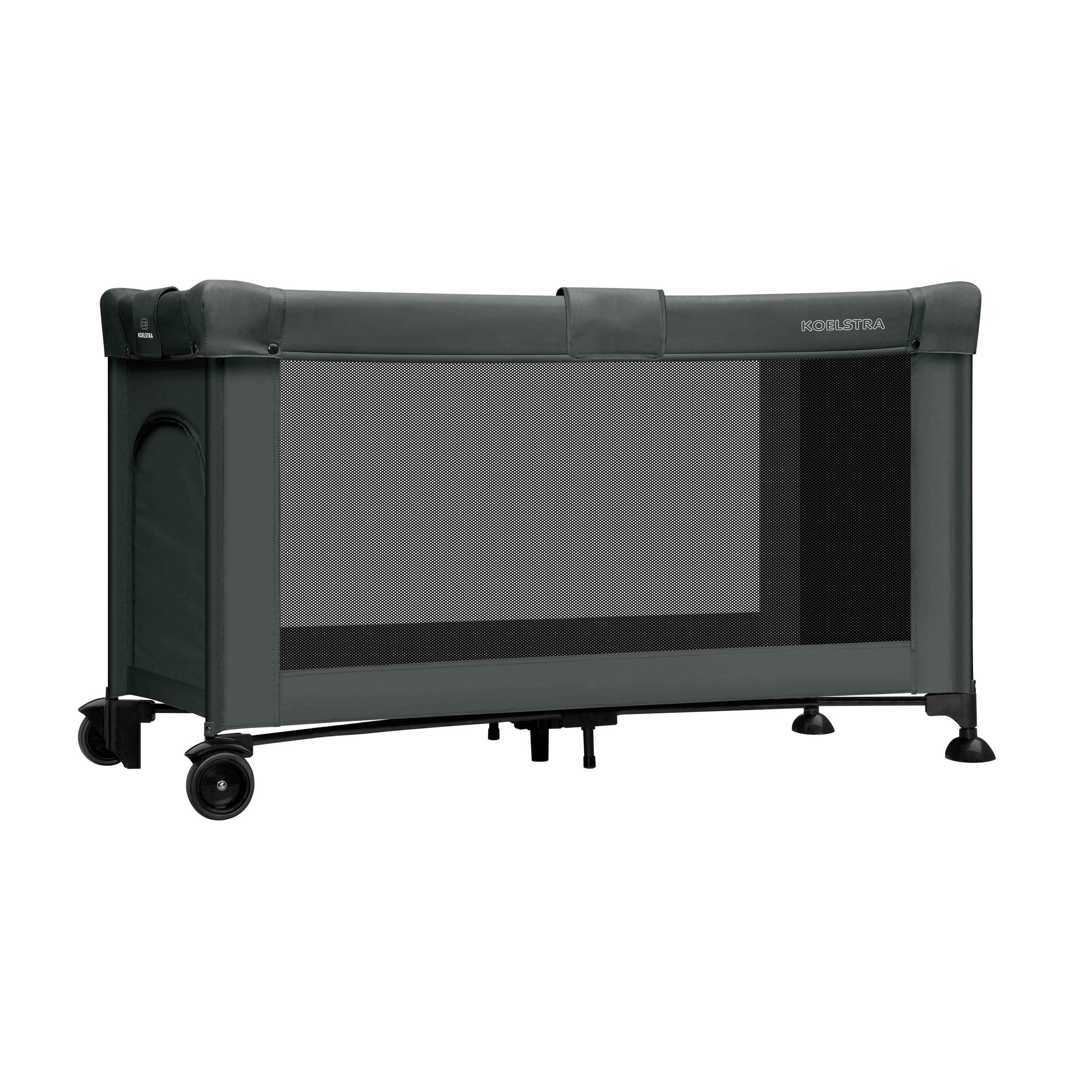 REISEBETT Koelstra Schwarz  - Schwarz, Basics, Textil/Metall (65/75/126cm)