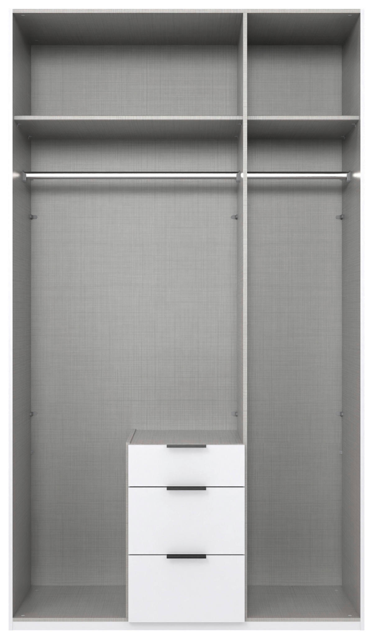 DREHTÜRENSCHRANK  in Weiß  - Schwarz/Weiß, MODERN, Holzwerkstoff/Metall (135/236/58cm) - MID.YOU