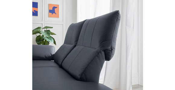RÉCAMIERE in Echtleder Dunkelblau, Blaugrau - Chromfarben/Blaugrau, Design, Leder/Metall (209/85-109/95-16cm) - Dieter Knoll