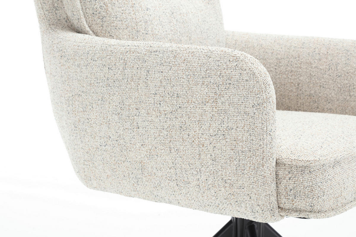 DREHSTUHL Struktur Beige  - Beige/Schwarz, MODERN, Textil/Metall (60/93/67cm) - Livetastic
